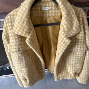 Yellow Houndstooth Women's Jacket